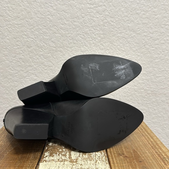Stuart Weitzman Bedford Black Leather Ankle Booties Size 6.5 - Picture 9 of 9